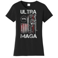 Vintage Usa Flag Ultra Maga Gun Usa Women's T-Shirt