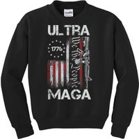 Vintage Usa Flag Ultra Maga Gun Usa Kids Sweatshirt