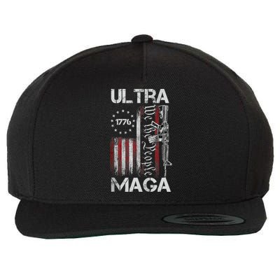 Vintage Usa Flag Ultra Maga Gun Usa Wool Snapback Cap