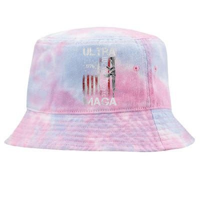 Vintage Usa Flag Ultra Maga Gun Usa Tie-Dyed Bucket Hat