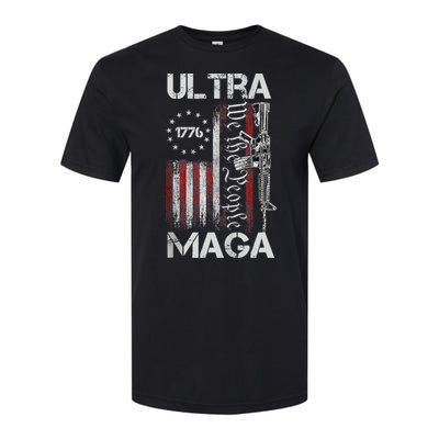 Vintage Usa Flag Ultra Maga Gun Usa Softstyle CVC T-Shirt