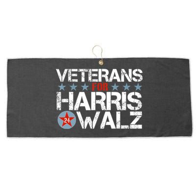 Vets Us Flag Kamala Veterans For Kamala Harris Tim Walz 2024 Gift Large Microfiber Waffle Golf Towel