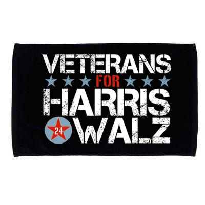 Vets Us Flag Kamala Veterans For Kamala Harris Tim Walz 2024 Gift Microfiber Hand Towel