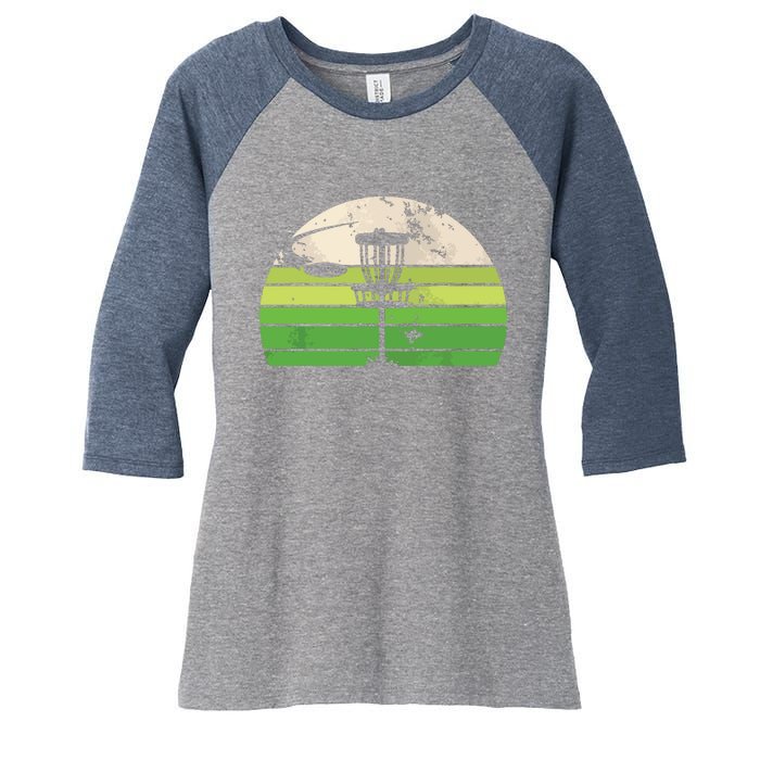 Vintage Ultimate Frisbee Disc Golf Women's Tri-Blend 3/4-Sleeve Raglan Shirt