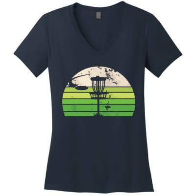 Vintage Ultimate Frisbee Disc Golf Women's V-Neck T-Shirt