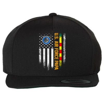 Vintage Usa Flag Proud Us Air Force Vietnam Veteran Papa Meaningful Gift Wool Snapback Cap