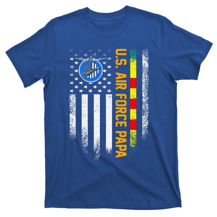 Vintage Usa Flag Proud Us Air Force Vietnam Veteran Papa Meaningful Gift T-Shirt