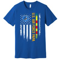 Vintage Usa Flag Proud Us Air Force Vietnam Veteran Papa Meaningful Gift Premium T-Shirt