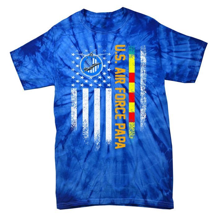 Vintage Usa Flag Proud Us Air Force Vietnam Veteran Papa Meaningful Gift Tie-Dye T-Shirt