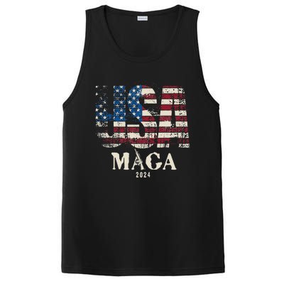 Vintage Usa Flag Ultra Maga Gun Usa 4th Of July Trump 2024 PosiCharge Competitor Tank