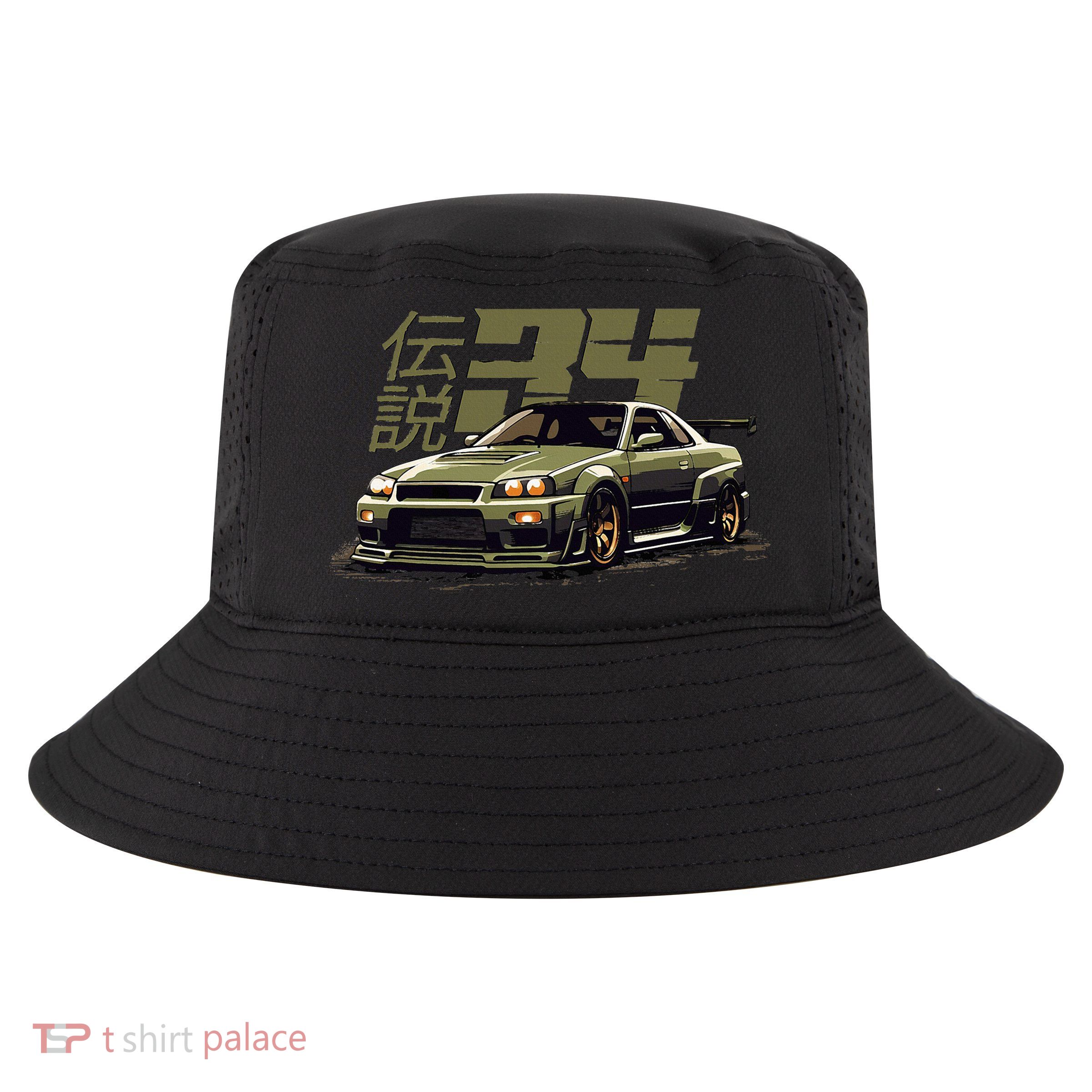 Vintage Urban Green Legendary Skyline R34 Jdm Cool Comfort Performance Bucket Hat