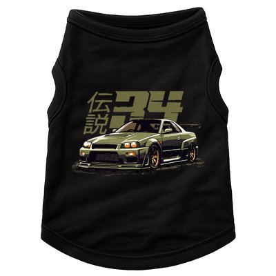 Vintage Urban Green Legendary Skyline R34 Jdm Doggie Tank