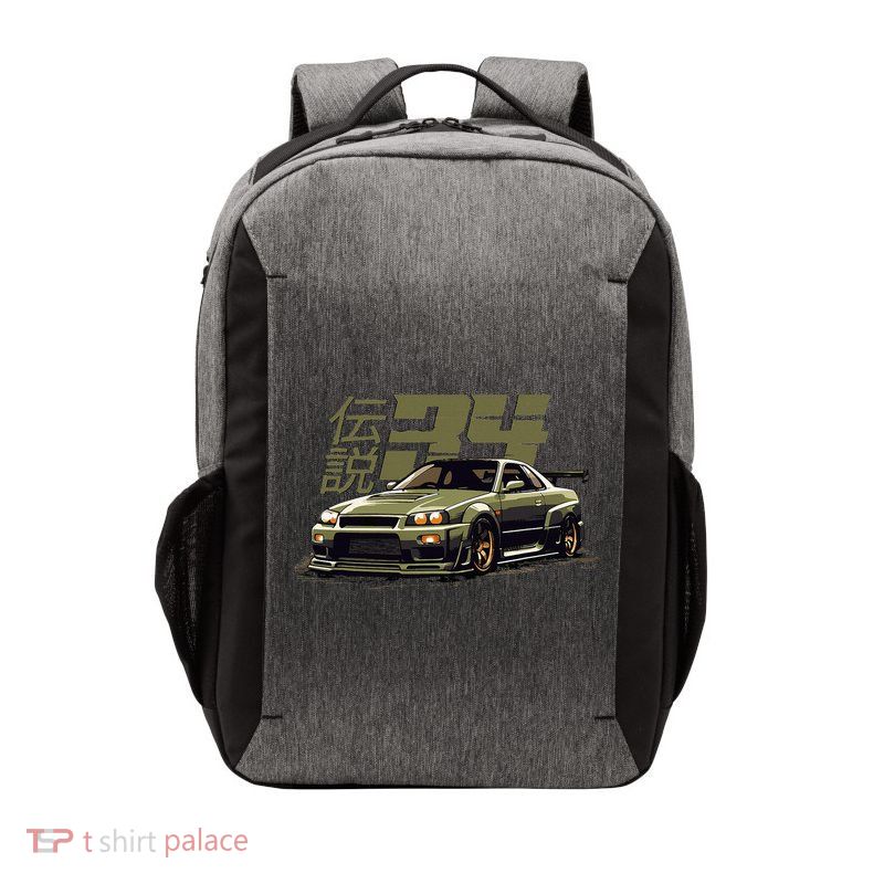 Vintage Urban Green Legendary Skyline R34 Jdm Vector Backpack