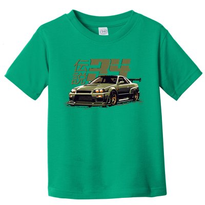 Vintage Urban Green Legendary Skyline R34 Jdm Toddler T-Shirt