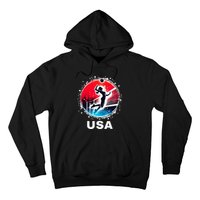 Volleyball Usa Go Usa Team U.S.A Flag Women Volleyball Hoodie