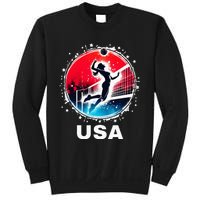 Volleyball Usa Go Usa Team U.S.A Flag Women Volleyball Sweatshirt