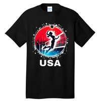 Volleyball Usa Go Usa Team U.S.A Flag Women Volleyball Tall T-Shirt