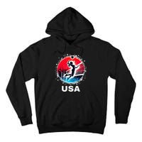 Volleyball Usa Go Usa Team U.S.A Flag Women Volleyball Tall Hoodie