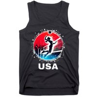 Volleyball Usa Go Usa Team U.S.A Flag Women Volleyball Tank Top