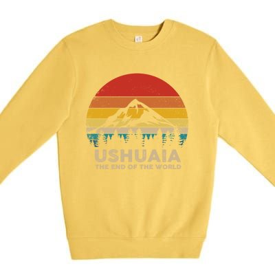 Vintage Ushuaia Great Gift Argentina Souvenir Great Gift Premium Crewneck Sweatshirt