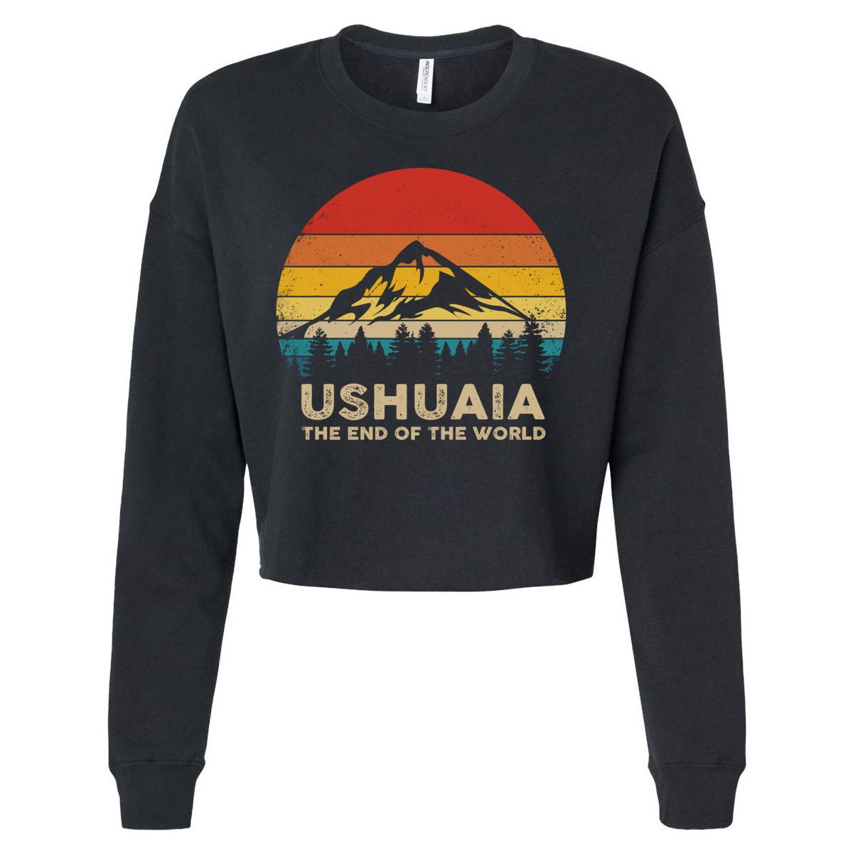 Vintage Ushuaia Great Gift Argentina Souvenir Great Gift Cropped Pullover Crew