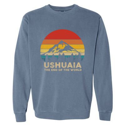 Vintage Ushuaia Great Gift Argentina Souvenir Great Gift Garment-Dyed Sweatshirt