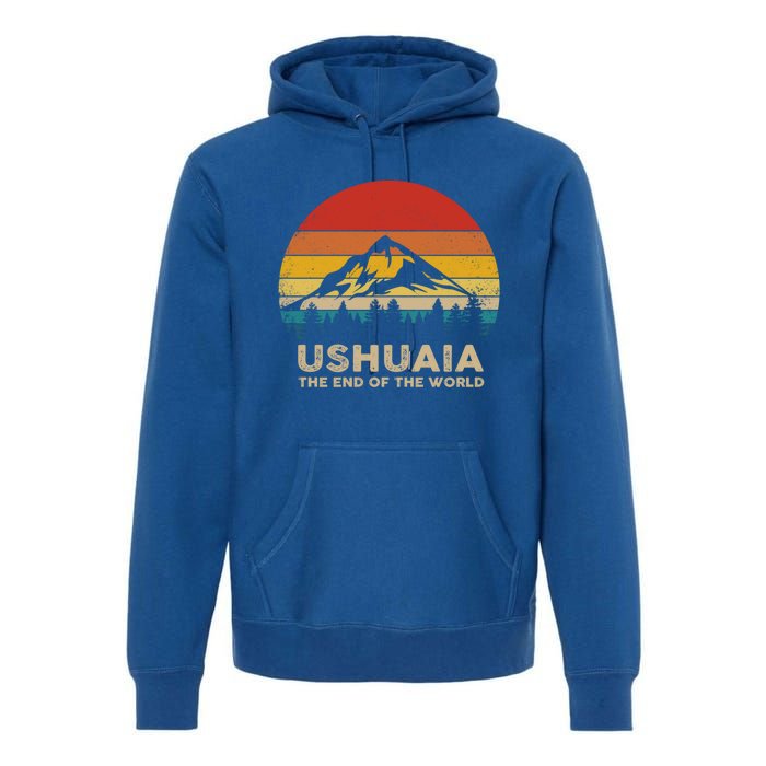 Vintage Ushuaia Great Gift Argentina Souvenir Great Gift Premium Hoodie