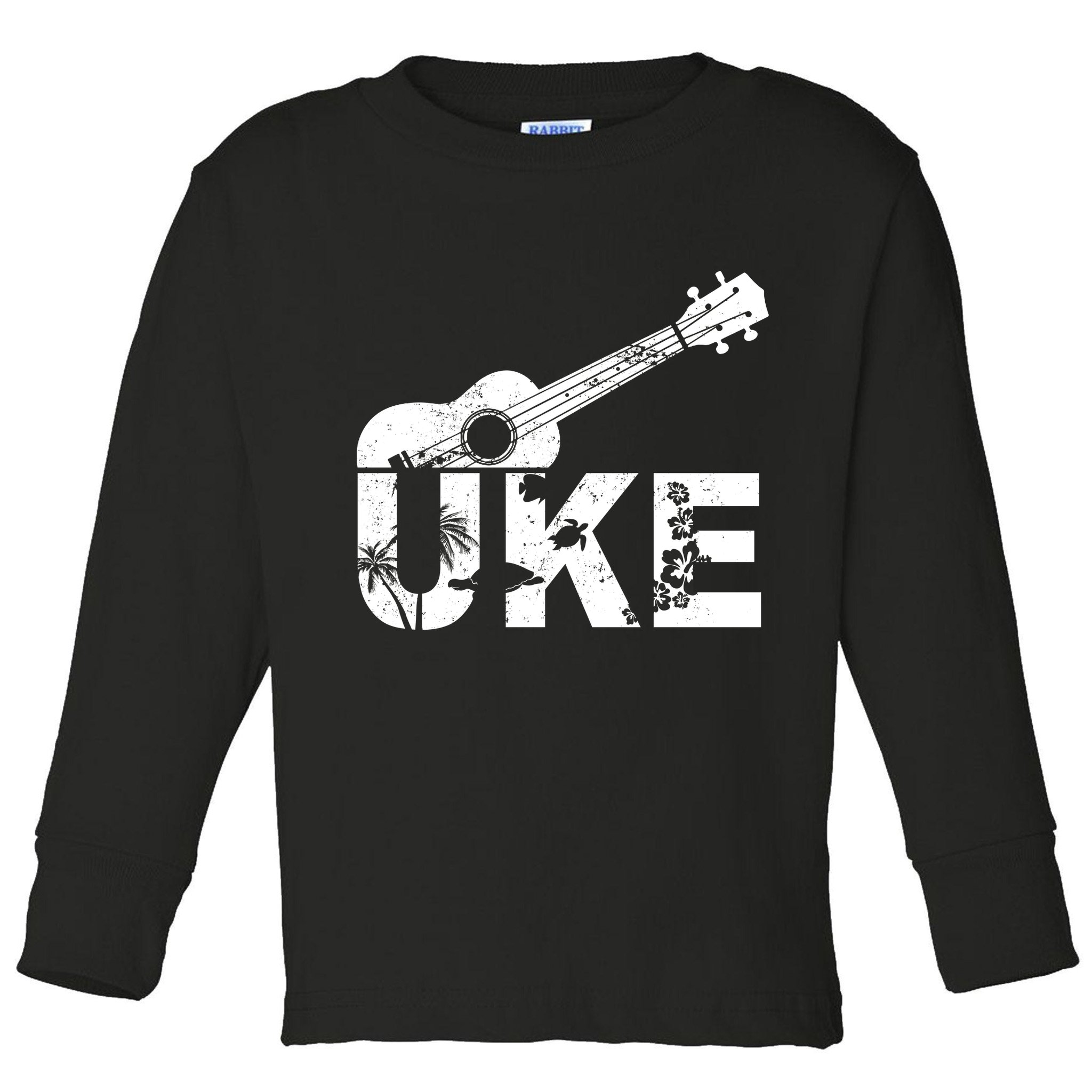 Vintage Uke Hawaiian Ukulele Toddler Long Sleeve Shirt