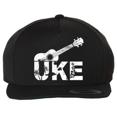 Vintage Uke Hawaiian Ukulele Wool Snapback Cap