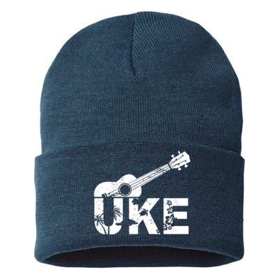 Vintage Uke Hawaiian Ukulele Sustainable Knit Beanie