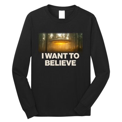 Vintage Ufo I Want To Believe Long Sleeve Shirt
