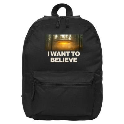 Vintage Ufo I Want To Believe 16 in Basic Backpack