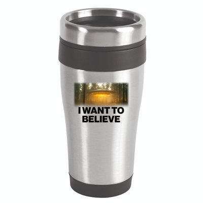 Vintage Ufo I Want To Believe 16oz Travel Tumbler