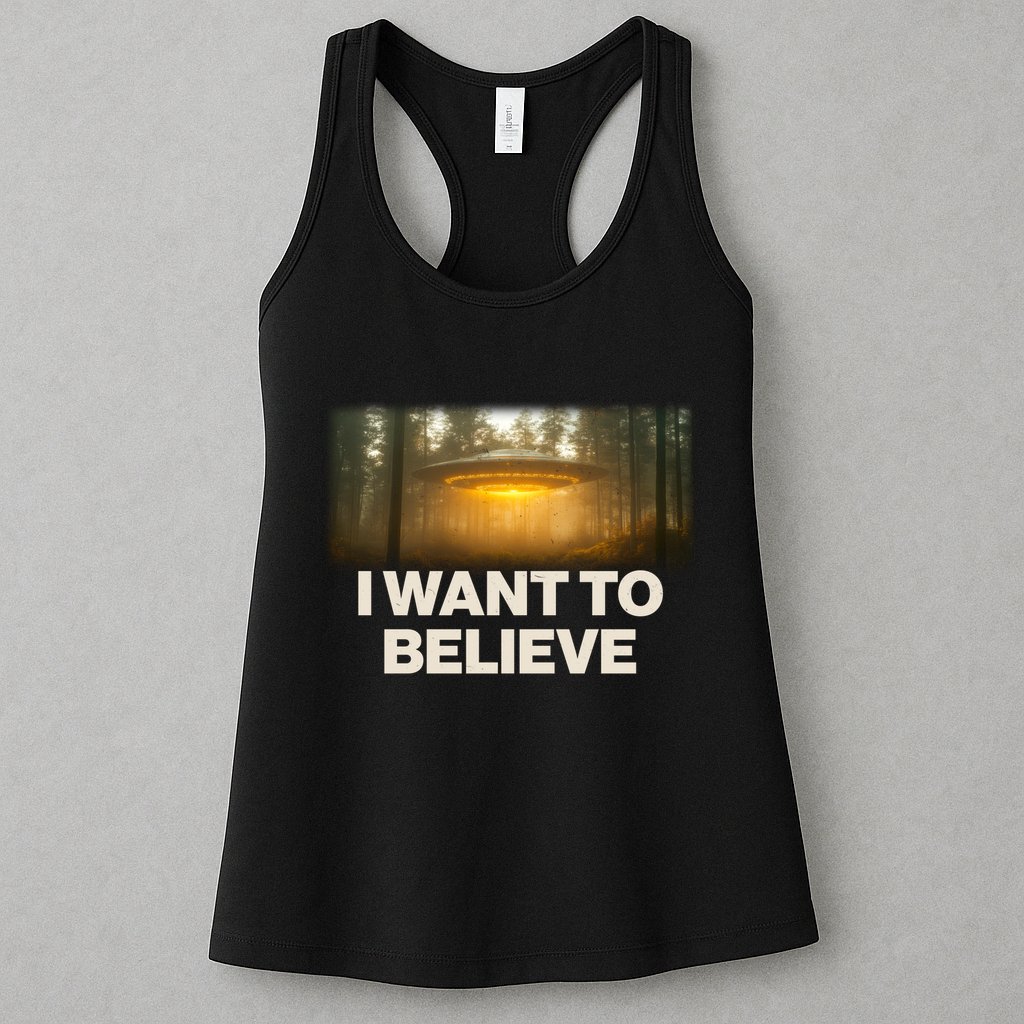Vintage Ufo I Want To Believe Womens Tank Top