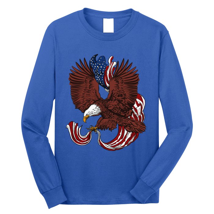 Vintage Usa Independence Day Eagle Us Flag Gift Long Sleeve Shirt