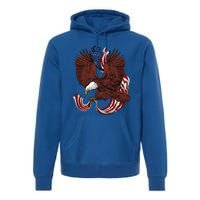 Vintage Usa Independence Day Eagle Us Flag Gift Premium Hoodie