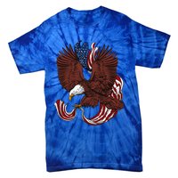 Vintage Usa Independence Day Eagle Us Flag Gift Tie-Dye T-Shirt