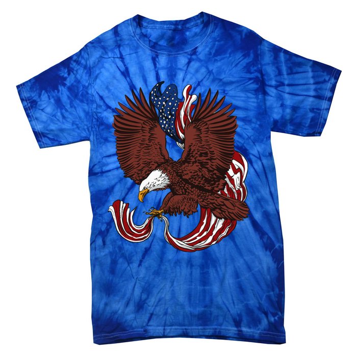 Vintage Usa Independence Day Eagle Us Flag Gift Tie-Dye T-Shirt