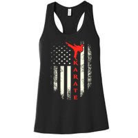 Vintage Usa Karate American Flag Women's Racerback Tank