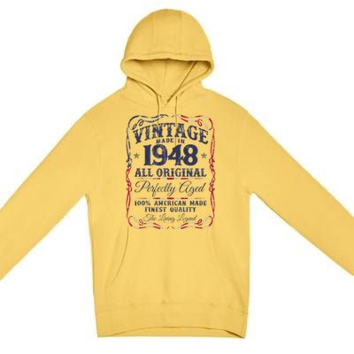 Vintage USA Legends Born In 1948 Classic Birthday Premium Pullover Hoodie