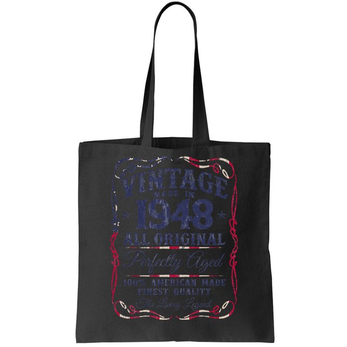 Vintage USA Legends Born In 1948 Classic Birthday Tote Bag