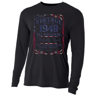 Vintage USA Legends Born In 1948 Classic Birthday Cooling Performance Long Sleeve Crew