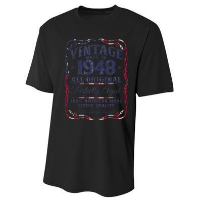 Vintage USA Legends Born In 1948 Classic Birthday Performance Sprint T-Shirt