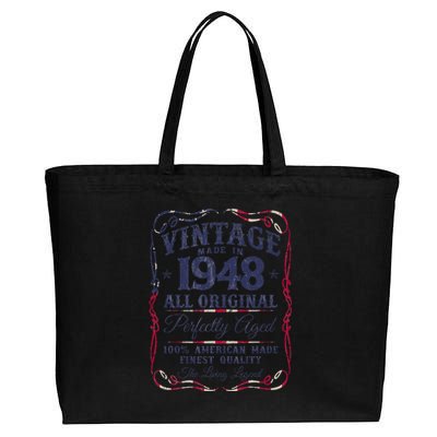 Vintage USA Legends Born In 1948 Classic Birthday Cotton Canvas Jumbo Tote