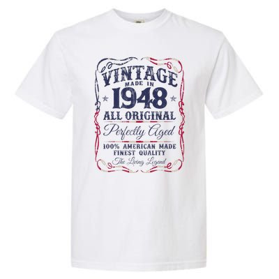 Vintage USA Legends Born In 1948 Classic Birthday Garment-Dyed Heavyweight T-Shirt