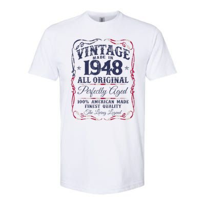 Vintage USA Legends Born In 1948 Classic Birthday Softstyle CVC T-Shirt