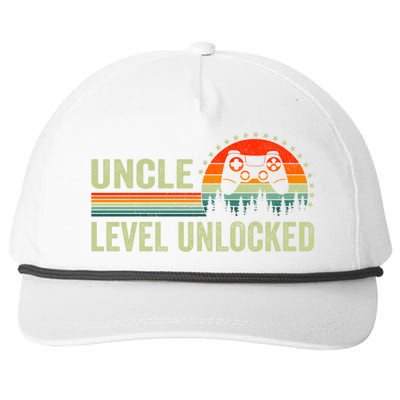 Vintage Uncle Level Unlocked Video Gamer Uncle Fathers Day Great Gift Snapback Five-Panel Rope Hat