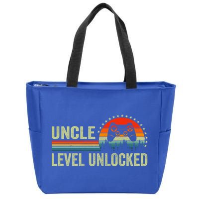 Vintage Uncle Level Unlocked Video Gamer Uncle Fathers Day Great Gift Zip Tote Bag