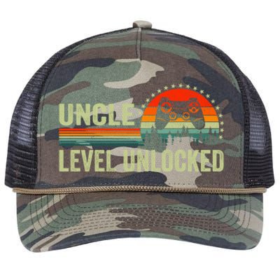 Vintage Uncle Level Unlocked Video Gamer Uncle Fathers Day Great Gift Retro Rope Trucker Hat Cap