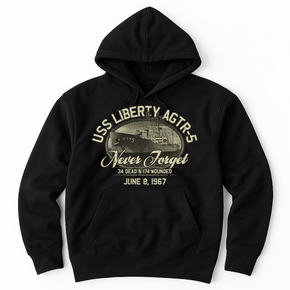 Vintage Uss Liberty Agtr5 1967 Military Gift Ship Hoodie